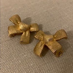 Dior gold bow earrings